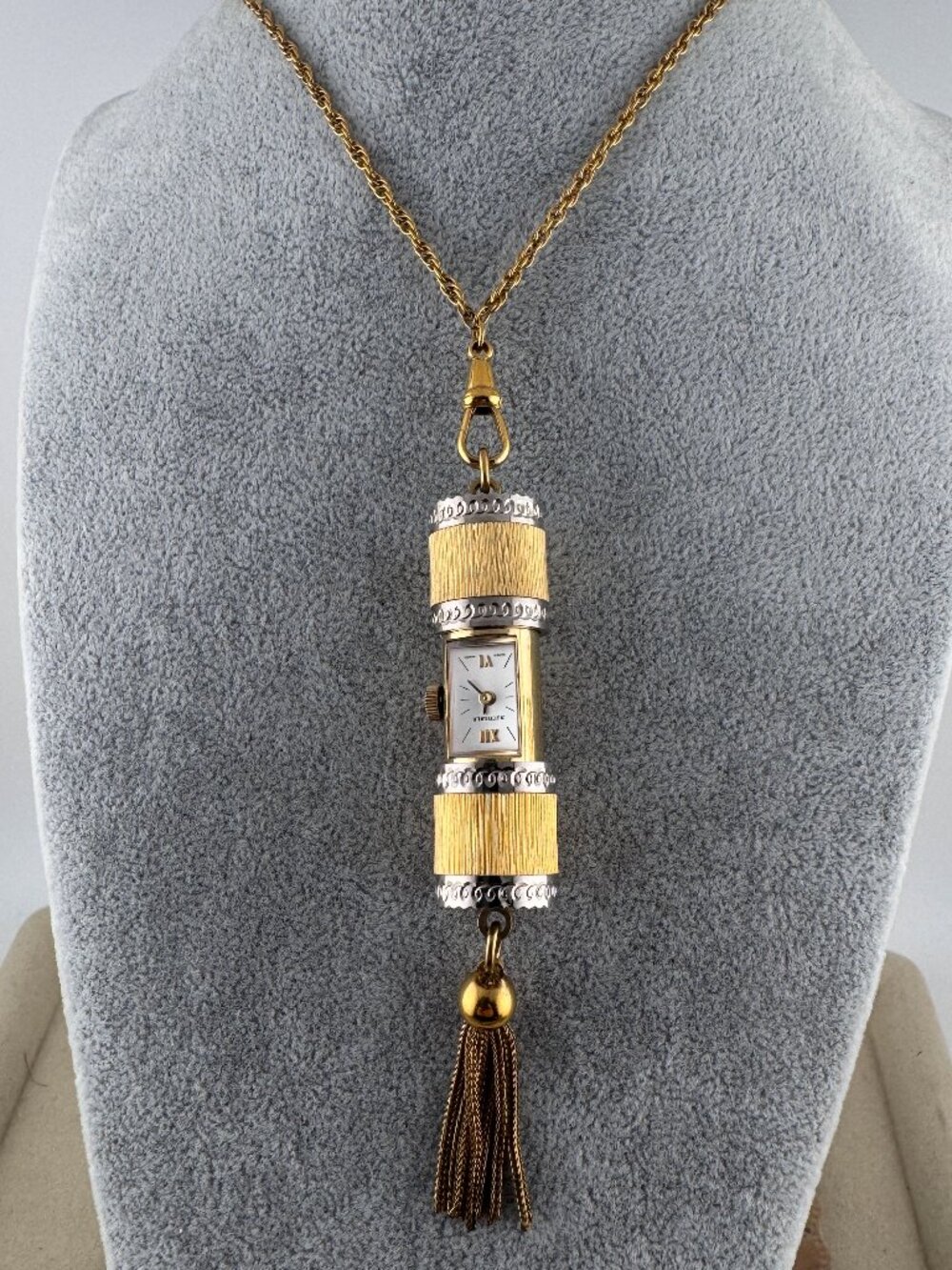 Vintage Bucherer Swiss Quartz Pendant Necklace Peek a Boo Slide Watch